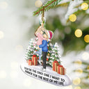 Gift For Couples,Gift For Husband,Gift For Wife,Gift For Boyfriend,Gift For Girlfriend,Happy,Christmas - Couple Side View I Want To Annoy For The Rest Of My Life - Personalized Custom Shaped Acrylic Ornament
