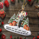 Gift For Couples,Gift For Husband,Gift For Wife,Gift For Boyfriend,Gift For Girlfriend,Happy,Christmas - Couple Side View I Want To Annoy For The Rest Of My Life - Personalized Custom Shaped Acrylic Ornament