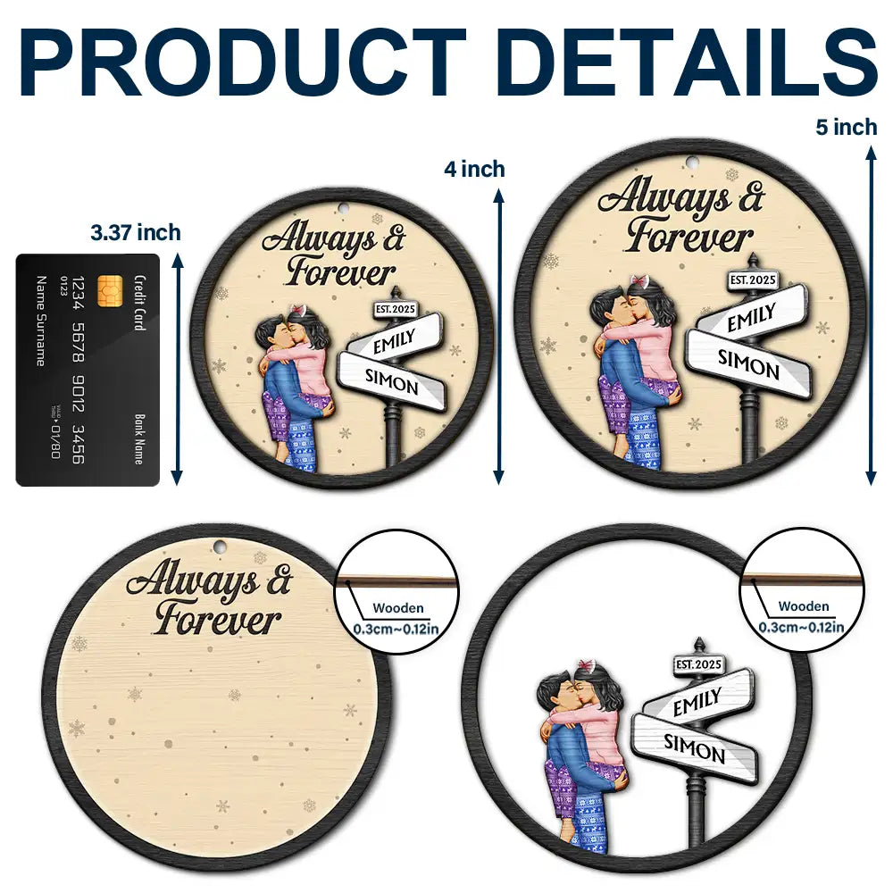 Gift For Couples,Gift For Husband,Gift For Wife,Gift For Boyfriend,Gift For Girlfriend,Christmas,Happy - Couple Street Sign God Gave Me You Better Together - Personalized 2-Layered Wooden Ornament