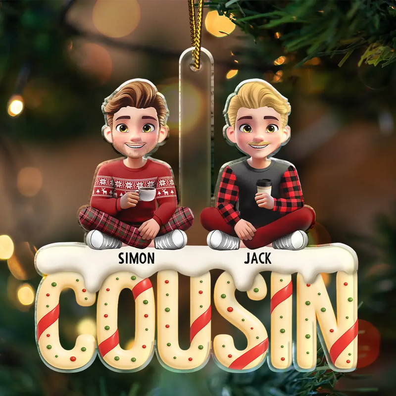 Gift For Bestie,Gifts For Colleagues,Gift For Sisters,Christmas,Happy - Besties Sisters Colleagues Christmas Tree Cake 3D Effect - Personalized Custom Shaped Acrylic Ornament