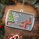 Gift For Grandma,Gift For Women,Christmas,Love - Crossword Srabble Gingerbread Cookie World Full Of Grandmas - Personalized 2-Layered Wooden Ornament