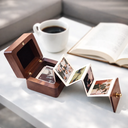 Gift For Couples,Old Couples,Gift For Husband,Gift For Boyfriend,Gift For Girlfriend,Love,Wedding,Wedding Anniversary,Anniversary - Custom Photo Calendar The Day Our Journey Began - Personalized Wooden Accordion Photo Box