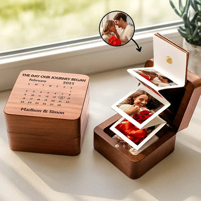 Wooden Accordion Photo Box
