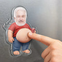 Gift For Father,Custom Photo,Humorous,Cut-Face Photo - Custom Photo Chilling Dad Bod - Personalized Squishy Acrylic Fridge Magnet