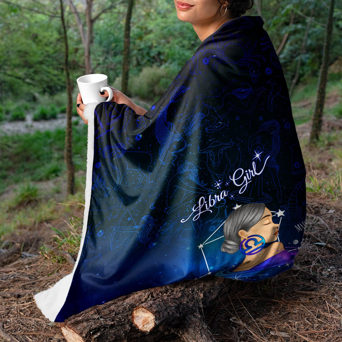 Zodiac Sign Girl - Birthday Gift For Women - Personalized Fleece Blanket