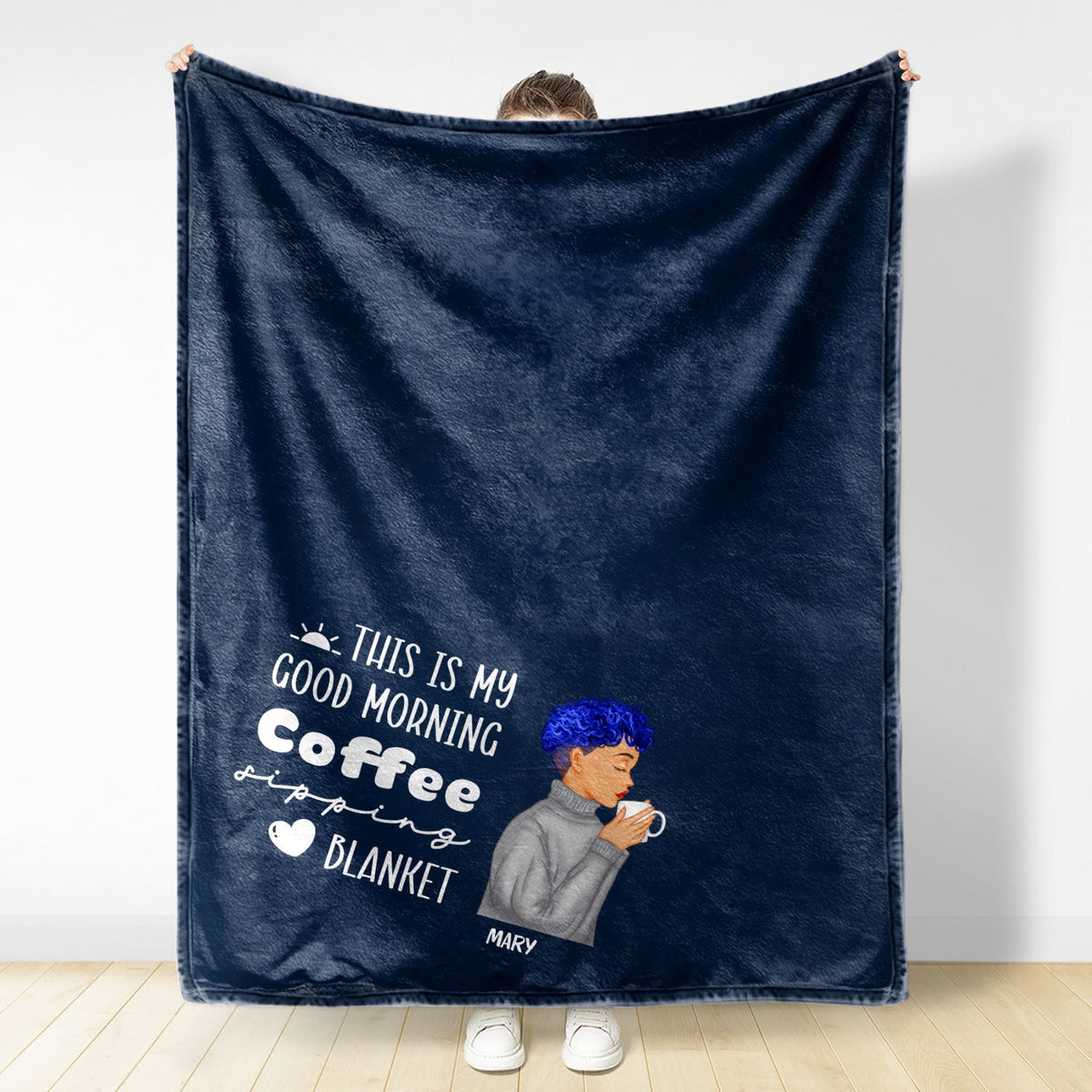 Hot Tea Sipping - Gift For Yourself, Gift For Women - Personalized Fleece Blanket