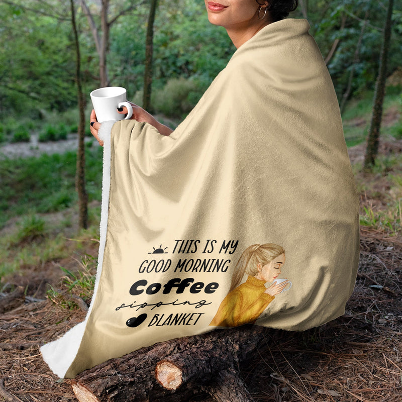 Hot Tea Sipping - Gift For Yourself, Gift For Women - Personalized Fleece Blanket