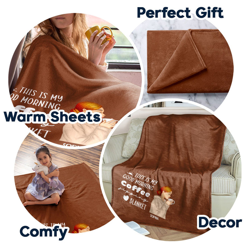 Hot Tea Sipping - Gift For Yourself, Gift For Women - Personalized Fleece Blanket