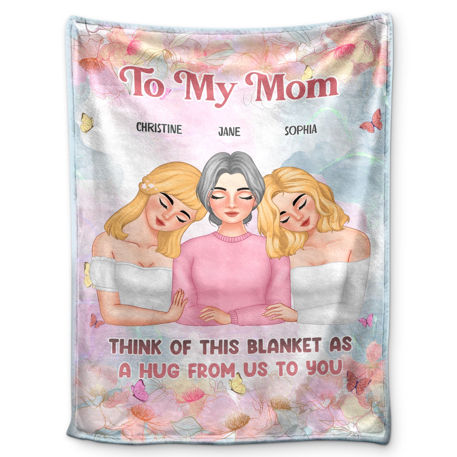 Mother Daughters Think Of This Blanket - Gift For Mom - Personalized Fleece Blanket, Sherpa Blanket
