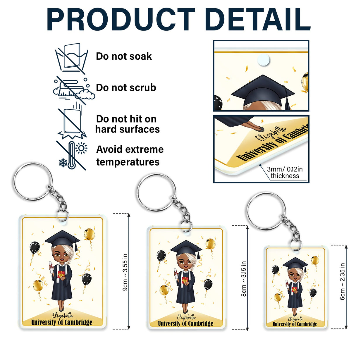 Behind You All Your Memories - Graduation Gift - Personalized Acrylic Keychain