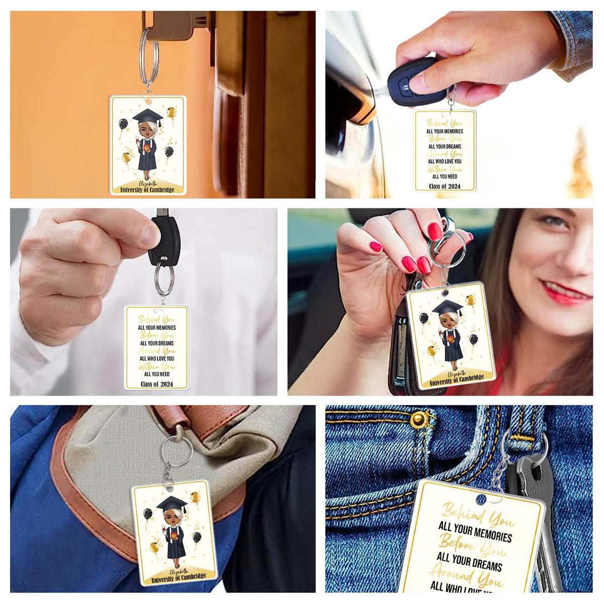 Behind You All Your Memories - Graduation Gift - Personalized Acrylic Keychain