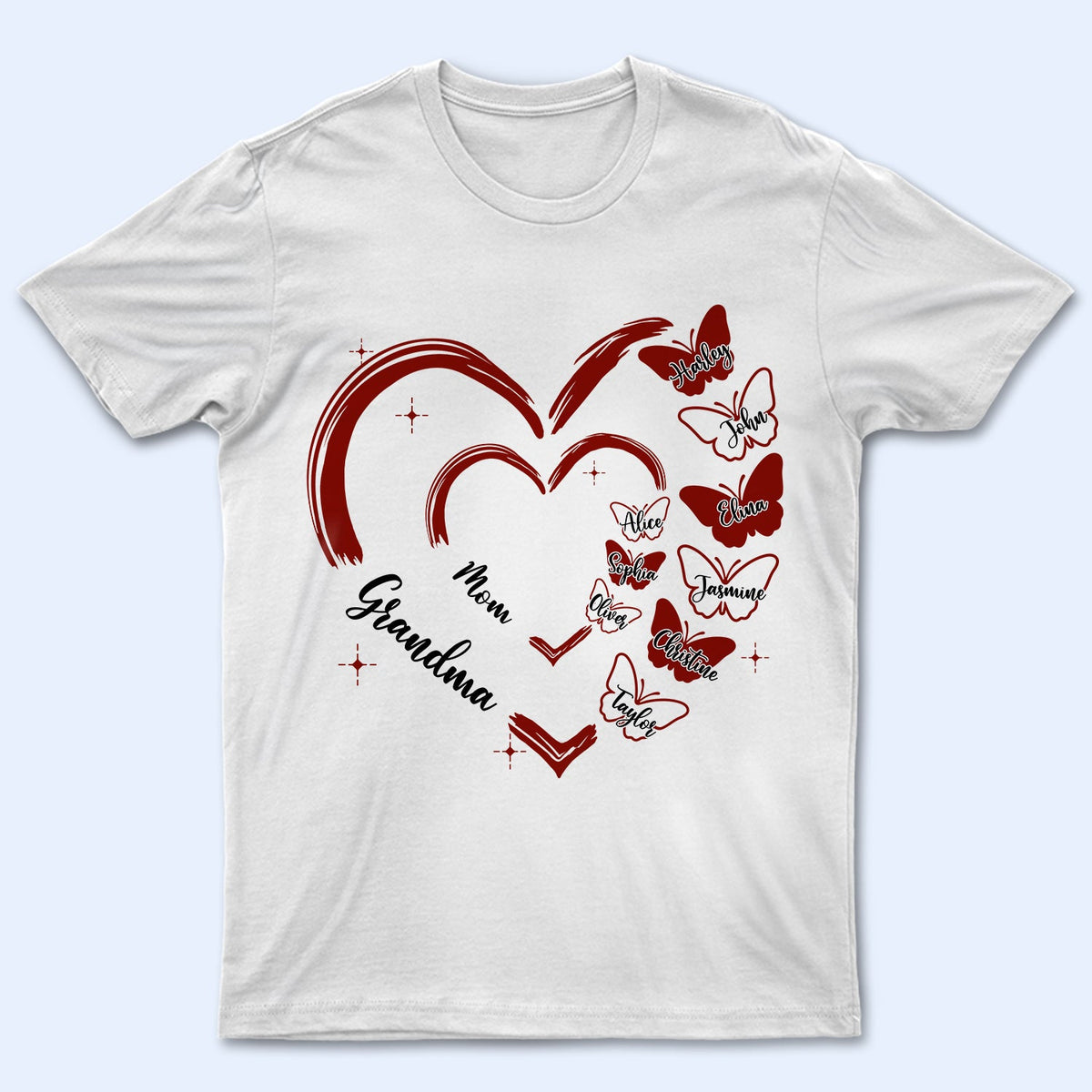 Mom Grandma Butterfly - Gift For Mother, Grandmother - Personalized T Shirt