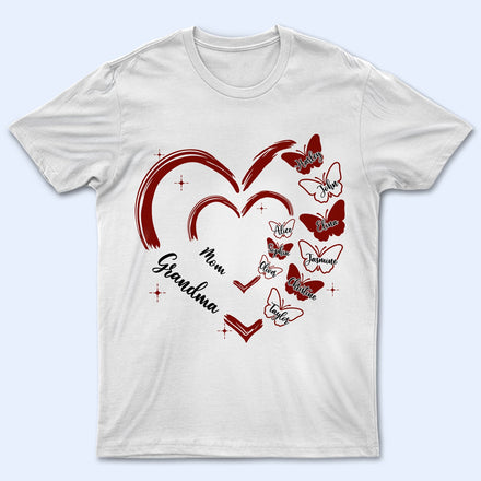 Mom Grandma Butterfly - Gift For Mother, Grandmother - Personalized T Shirt