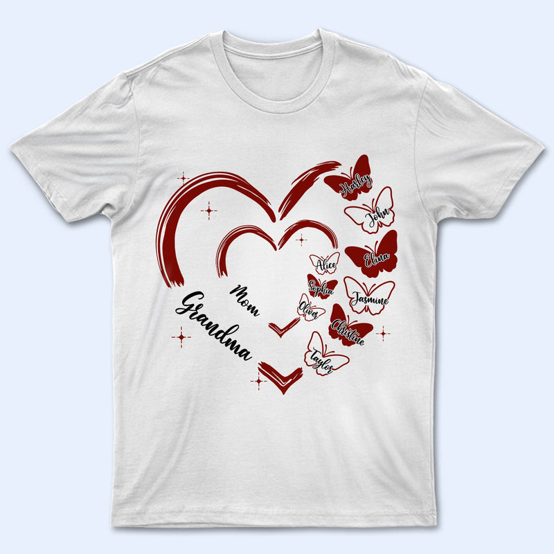 Mom Grandma Butterfly - Gift For Mother, Grandmother - Personalized T Shirt