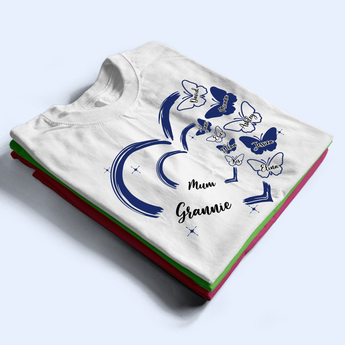 Mom Grandma Butterfly - Gift For Mother, Grandmother - Personalized T Shirt