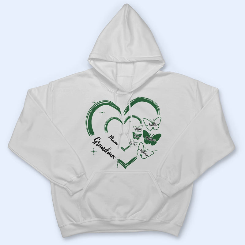 Mom Grandma Butterfly - Gift For Mother, Grandmother - Personalized T Shirt