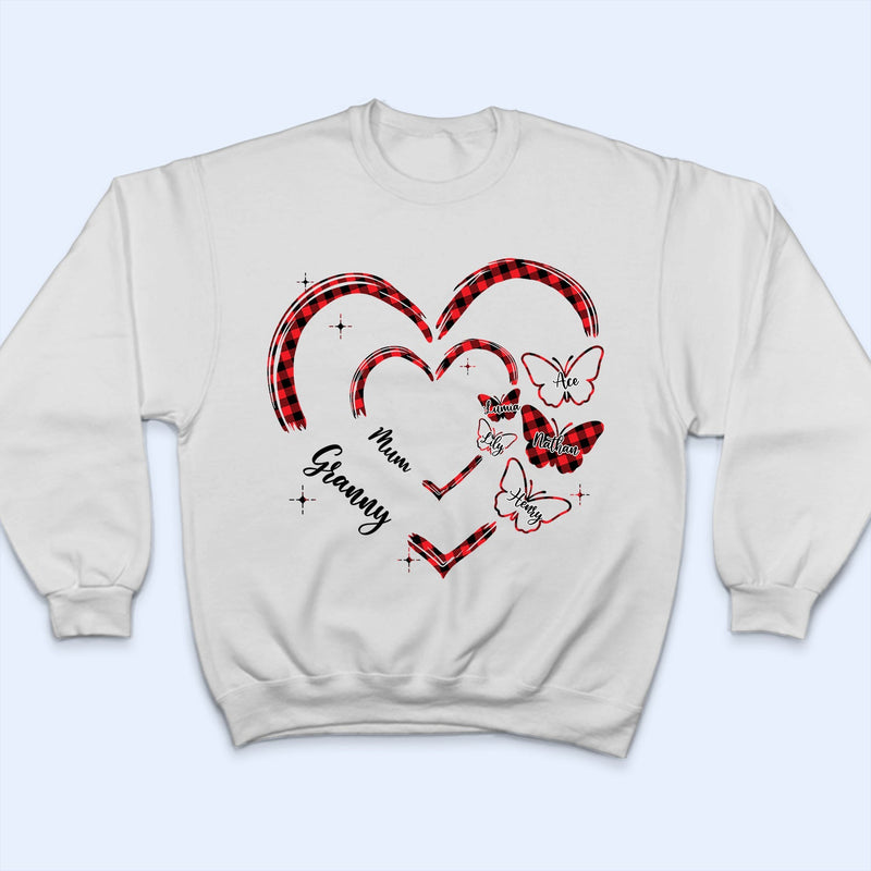 Mom Grandma Butterfly - Gift For Mother, Grandmother - Personalized T Shirt