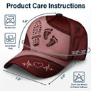 The Best Dad Grandpa Ever Footprints - Personalized Classic Cap