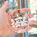 Our First Christmas As A Family - Personalized Circle Glass Ornament