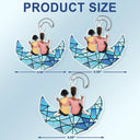 Besties Friends Sisters Sitting On The Moon - Personalized Acrylic Car Hanger