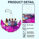 Besties Friends Sisters Sitting On The Moon - Personalized Acrylic Car Hanger