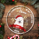 1st Christmas In My Forever Home - Personalized Circle Glass Ornament
