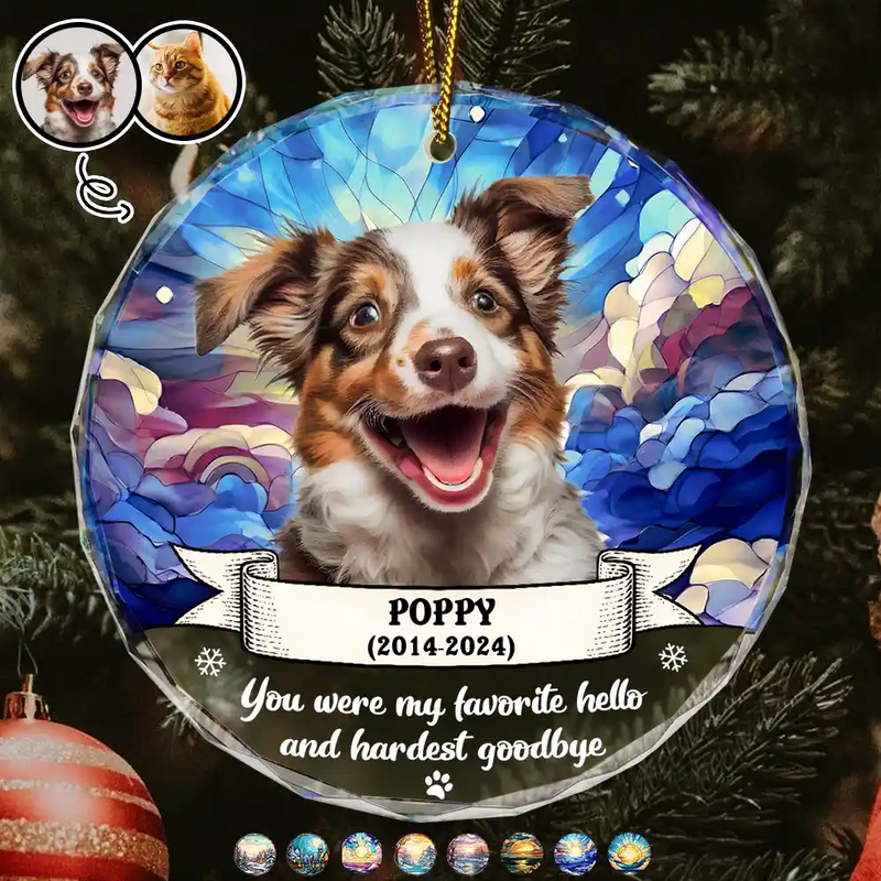 Photo personnalisée « Tu étais mon préféré », « Bonjour » et « Au revoir » le plus dur – Ornement en verre rond personnalisé 