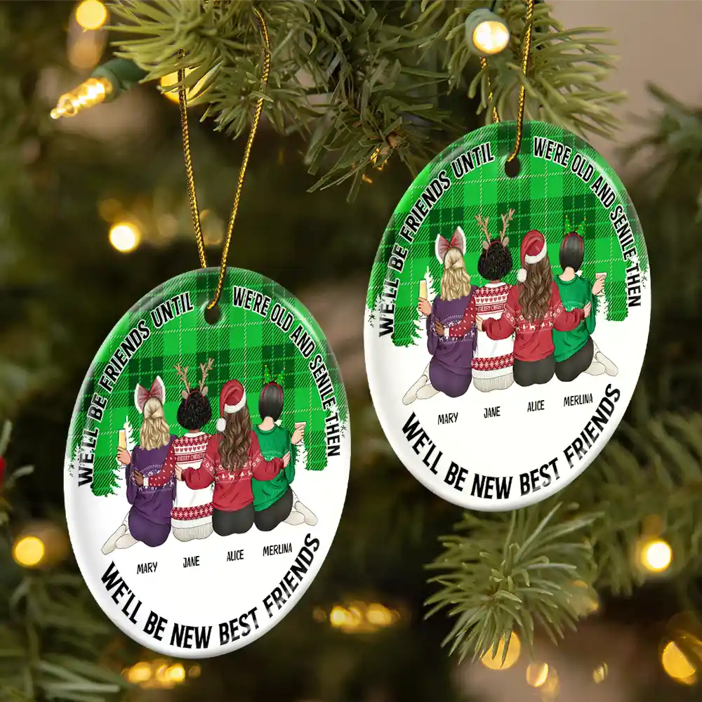 Our Friendship Is Endless - Personalized Circle Ceramic Ornament