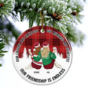 Our Friendship Is Endless - Personalized Circle Ceramic Ornament