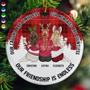 Our Friendship Is Endless - Personalized Circle Ceramic Ornament