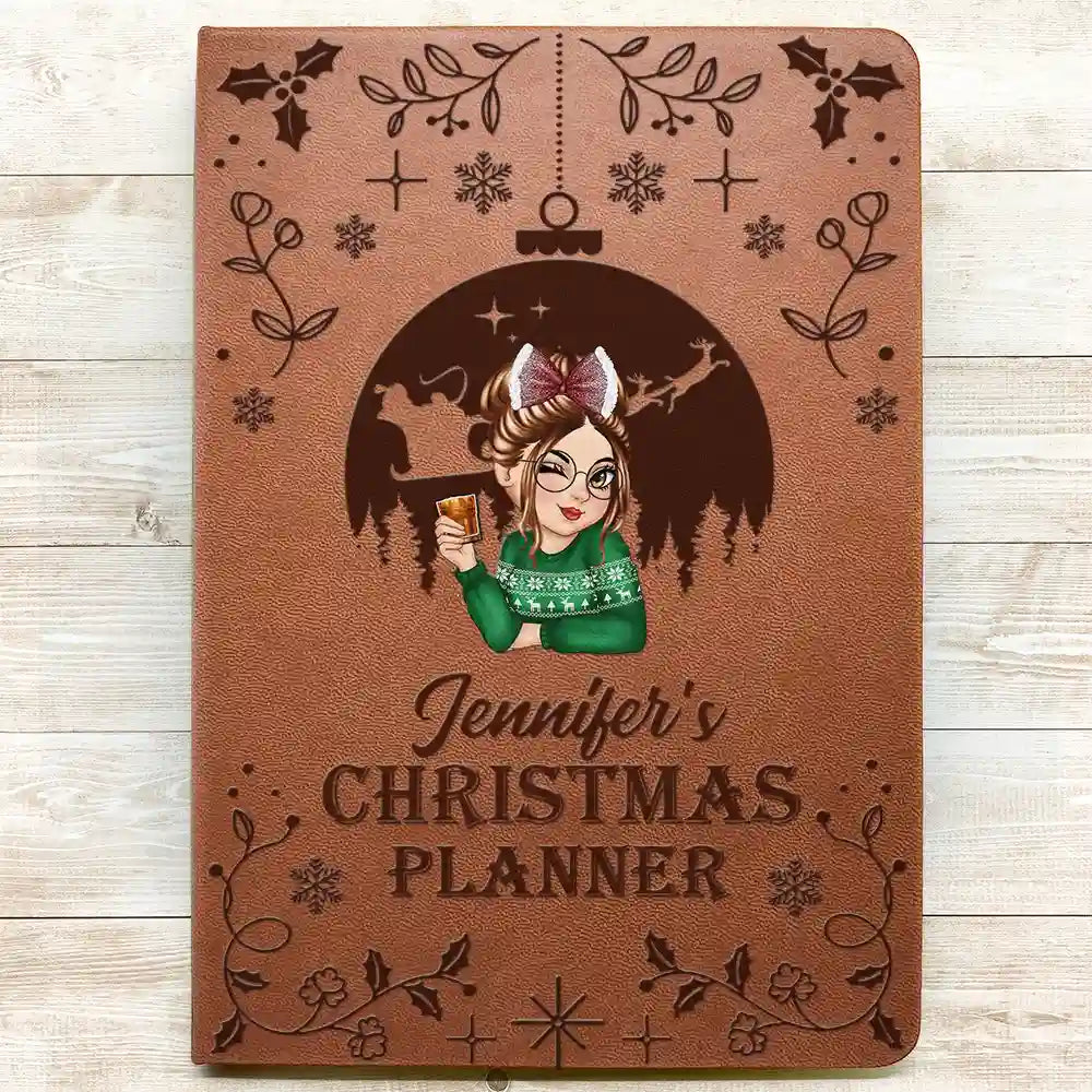 Agenda de Noël - Journal en cuir personnalisé 