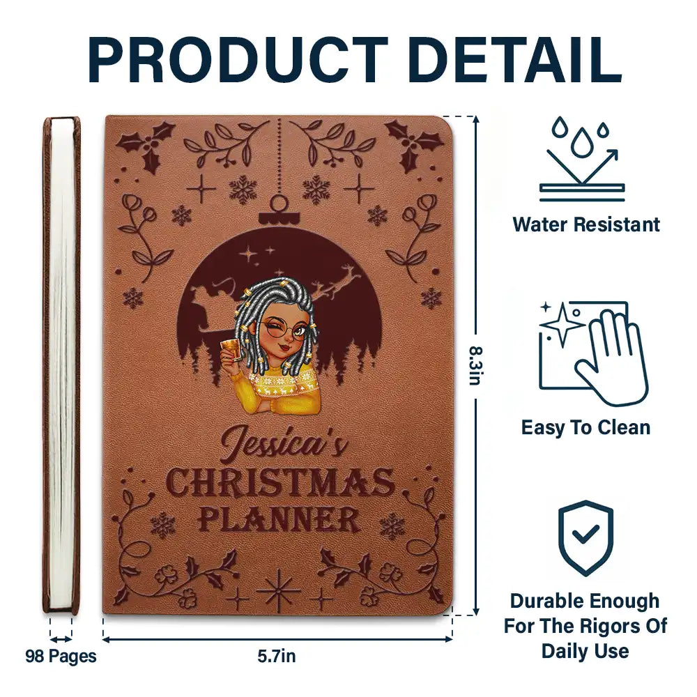 Agenda de Noël - Journal en cuir personnalisé 