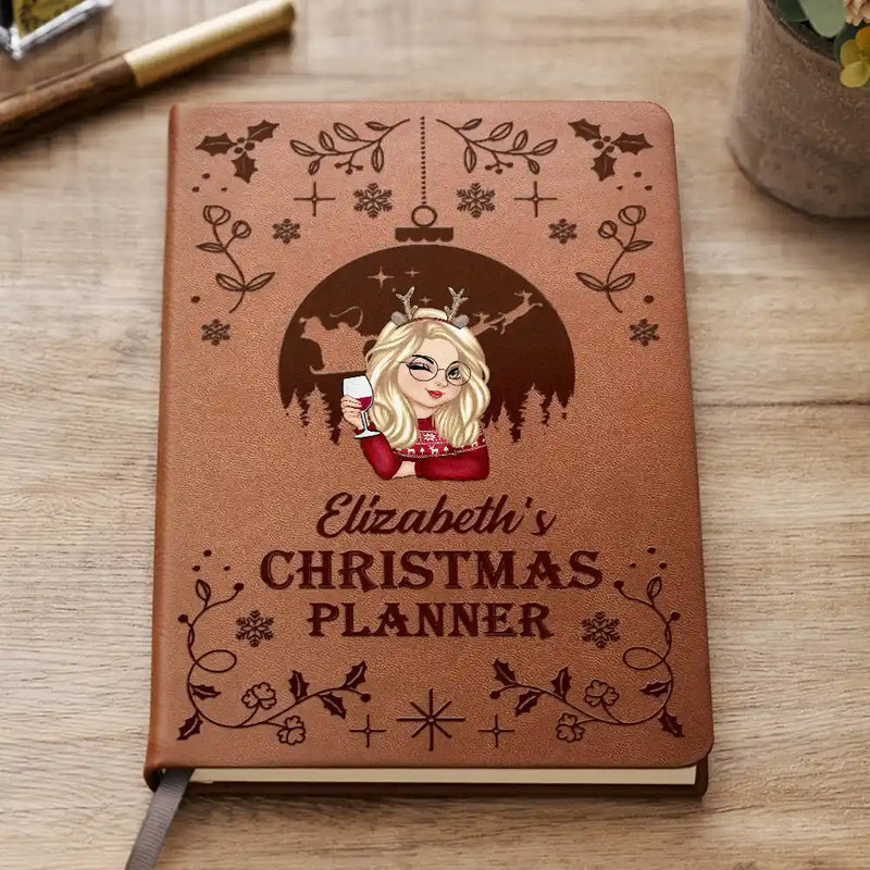 Agenda de Noël - Journal en cuir personnalisé 
