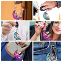 Cartoon Besties Friends Sitting On The Moon - Personalized Cutout Acrylic Keychain