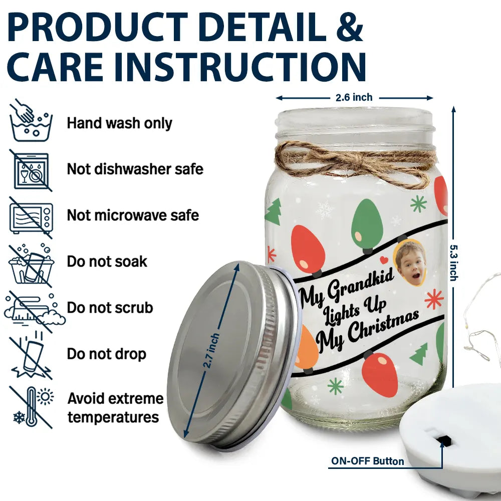 Photo personnalisée pour illuminer mon Noël - Lampe de pot Mason personnalisée 