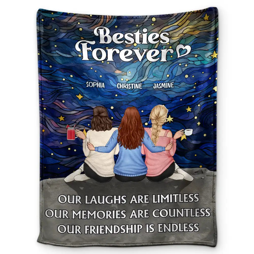 Our Memories Are Countless Our Friendship Is Endless - Personalized Fleece Blanket, Sherpa Blanket
