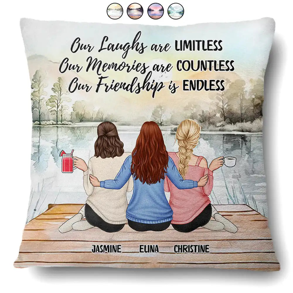 Gift For Bestie - Our Memories Are Countless Our Friendship Is Endless - Personalized Pillow