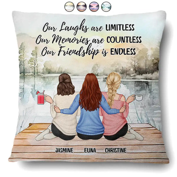 Gift For Bestie - Our Memories Are Countless Our Friendship Is Endless - Personalized Pillow