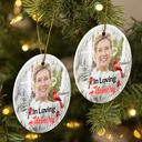 Memorial - Custom Photo I'm Always With You Cardinal - Personalized Circle Ceramic Ornament