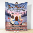 Gift For Bestie,Love - Because Of You I Laugh A Little Harder - Personalized Fleece Blanket, Sherpa Blanket