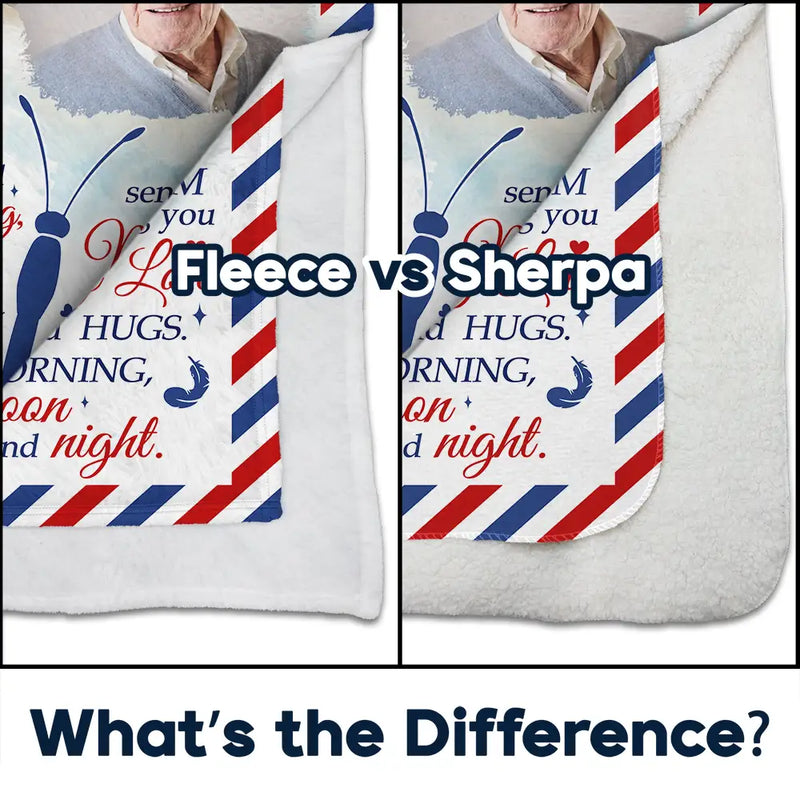 Memorial - Custom Photo A Hug From Heaven - Personalized Fleece Blanket, Sherpa Blanket