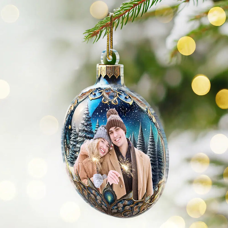 Family - Custom Photo Family Christmas Bauble - Personalized Custom Shaped Acrylic Ornament