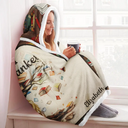 Reading, Gift For Yourself - My Reading Blanket - Personalized Wearable Hooded Blanket