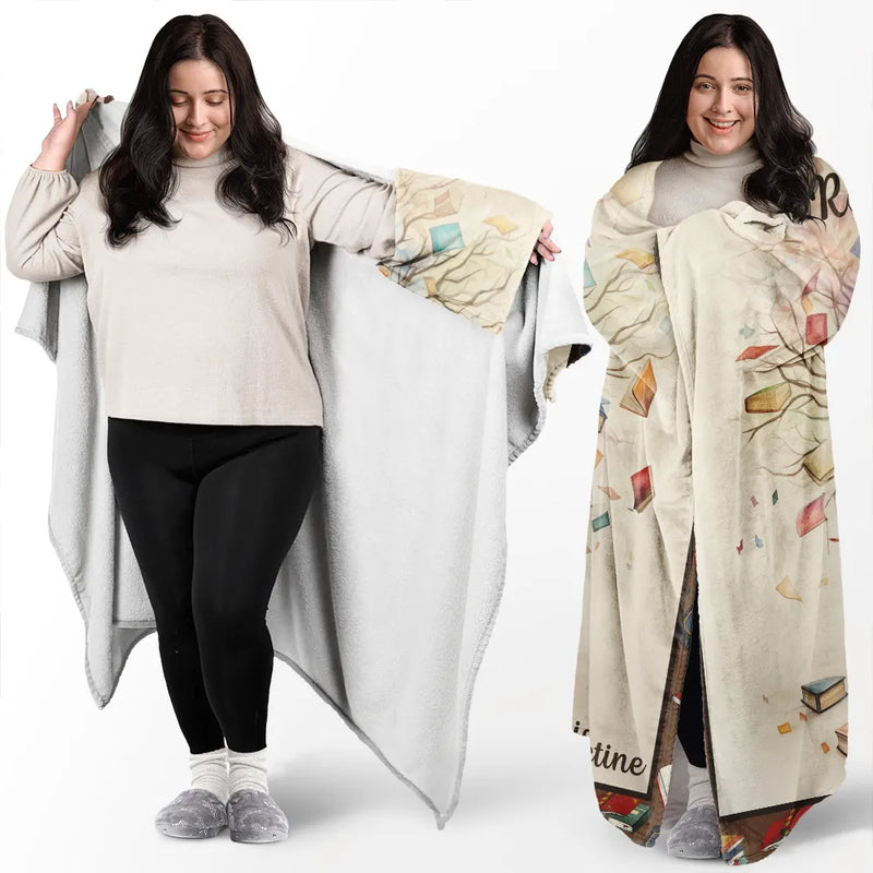 Reading,Gift For Yourself,Happy - This Is My Reading Blanket - Personalized Wearable Blanket