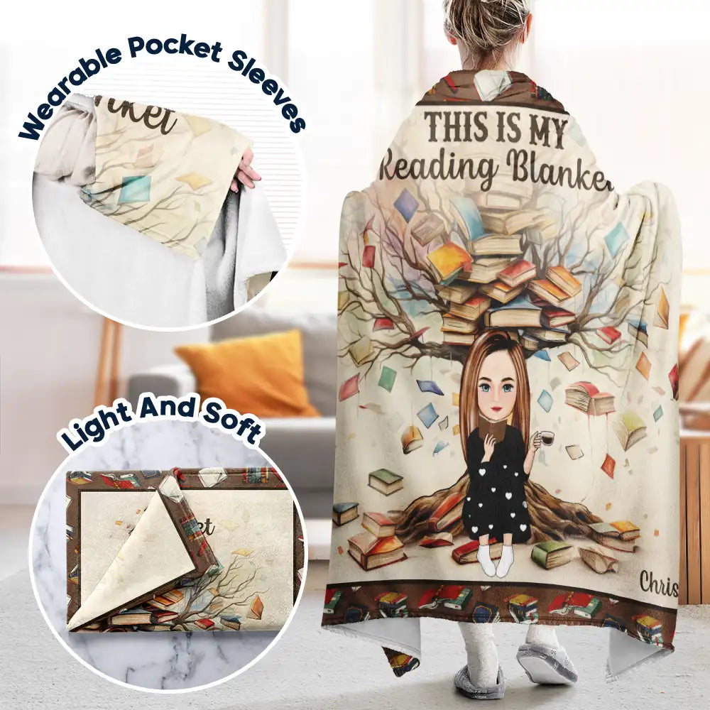 Reading,Gift For Yourself,Happy - This Is My Reading Blanket - Personalized Wearable Blanket