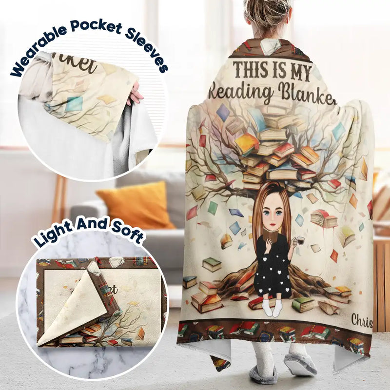 Reading,Gift For Yourself,Happy - This Is My Reading Blanket - Personalized Wearable Blanket