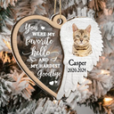 Memorial, Pet Lovers - Custom Photo You Left Paw Prints In My Heart - Personalized 2-Layered Mix Ornament