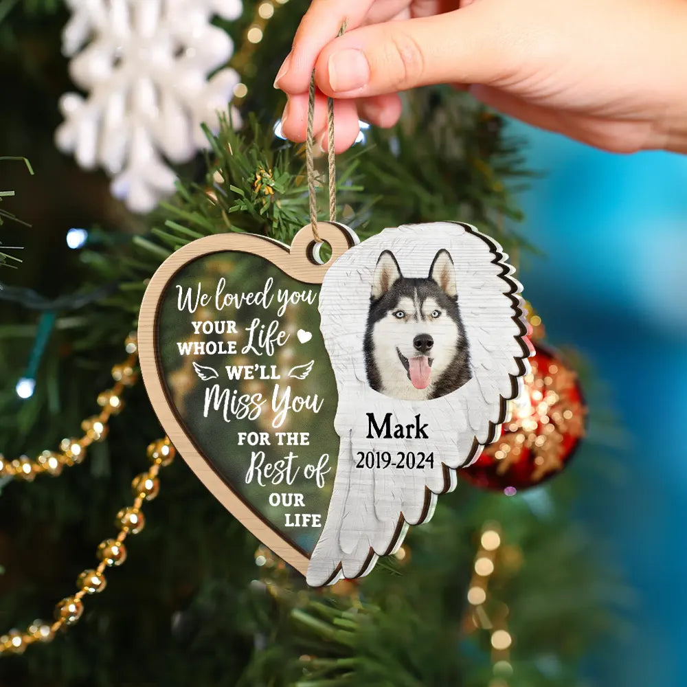 Memorial, Pet Lovers - Custom Photo You Left Paw Prints In My Heart - Personalized 2-Layered Mix Ornament