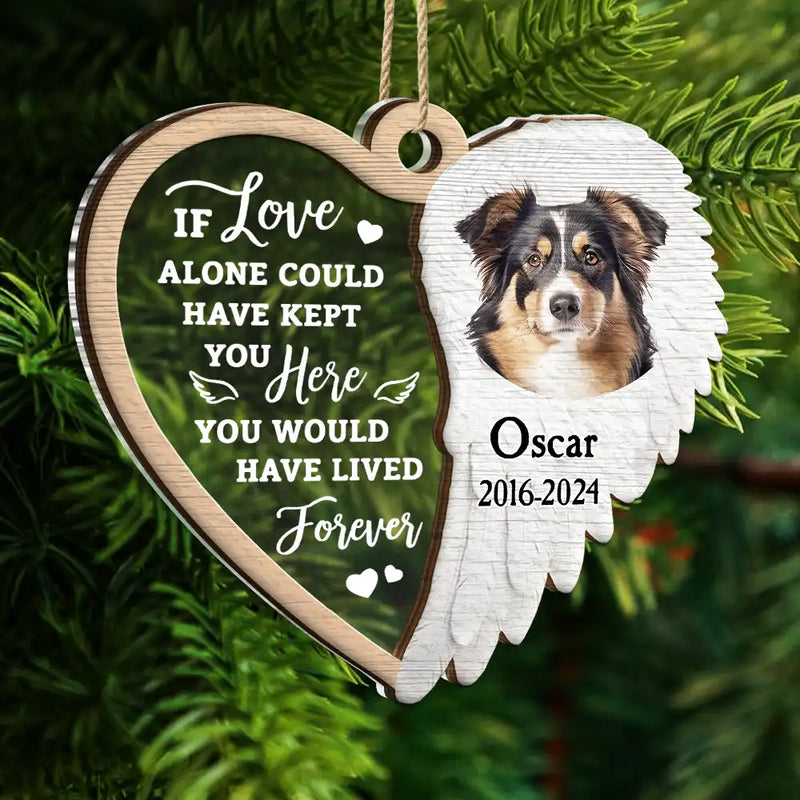 Memorial, Pet Lovers - Custom Photo You Left Paw Prints In My Heart - Personalized 2-Layered Mix Ornament
