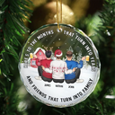 Gift For Bestie - Friends That Turn Into Family - Personalized Circle Glass Ornament